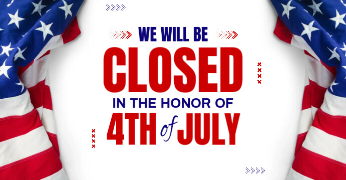 Gradient 4th Of July Closed  Facebook Event Cover Facebook-evenementomslag template