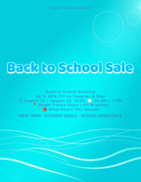 Gradient Back to School Sale Event Flyer Template