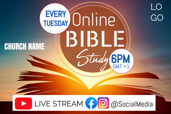 Gradient Bible Study Poster Template | PosterMyWall