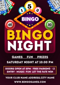 Gradient Bingo Night Event Contest Flyer Poster Editable Design A6 template