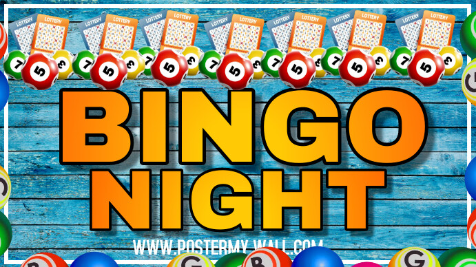 Gradient Bingo Night Game Poster Digital Display (16:9) template