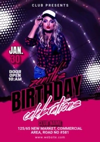 Gradient Birthday Flyer Template A2