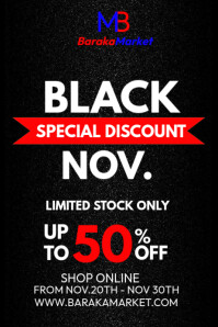 Black November Discounts Ad Template | PosterMyWall