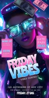 Gradient Blue Background Gradient Friday Vibe Roll Up na Banner 3' × 6' template