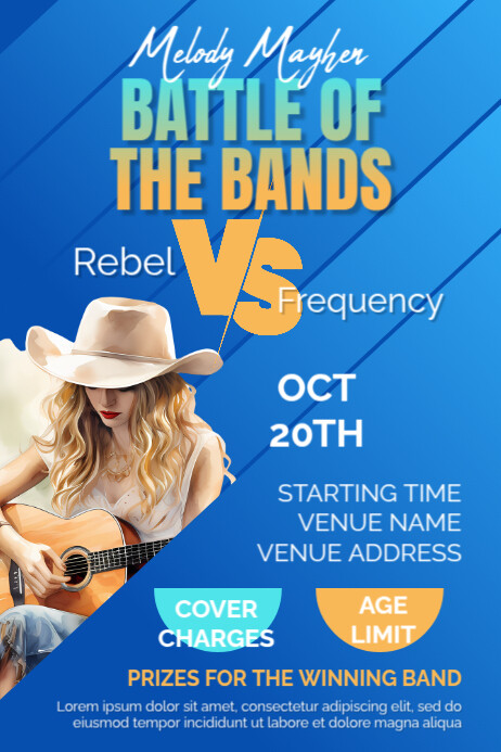 Gradient Blue Battle of the Bands Poster Template | PosterMyWall