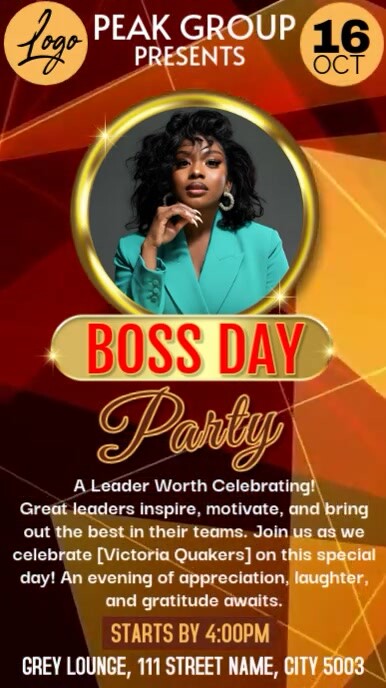 Gradient Boss Day Celebration  Instagram Reel template