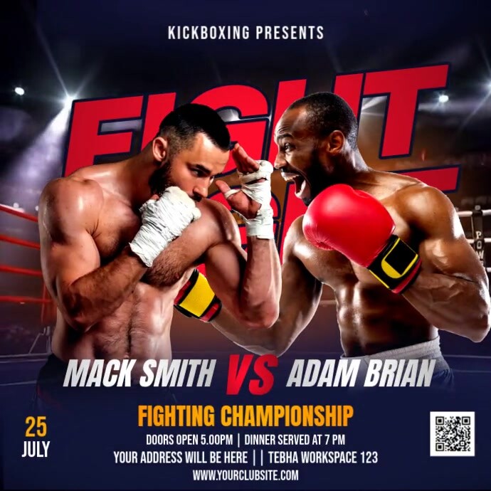 Gradient Boxing Night Template Square (1:1)