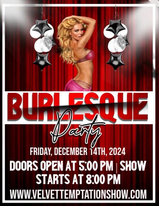 Gradient Burlesque Show Flyer (us Letter) template