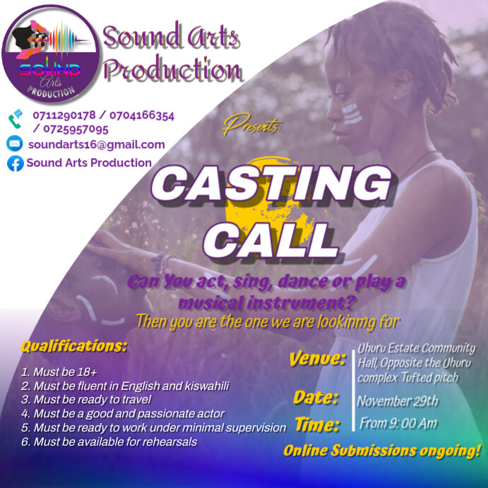 Gradient Casting Call Instagram Post template