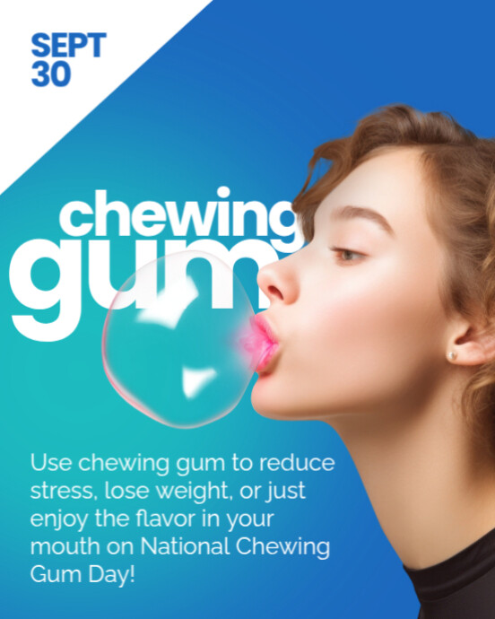 Modèle Gradient Chewing Gum Day Instagram Portrait | PosterMyWall