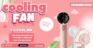 Pink Cooling Fan Promotion Facebook Shared Image Template