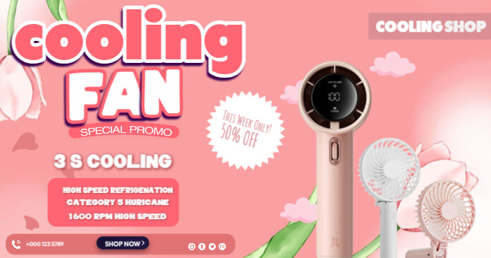 Gradient Cooling Fan Facebook Shared Image template