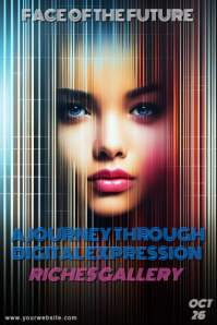 Gradient Digital Art Exhibition  Poster Plakat template