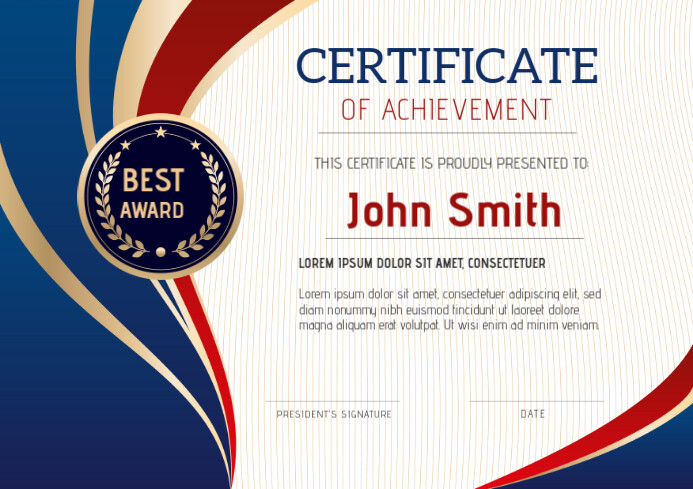 Gradient elegant diploma certificate design A4 template