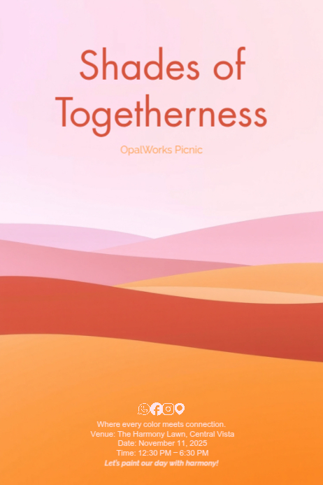 Gradient Field Harmony — Minimal Abstract Company Picnic Poster Art template