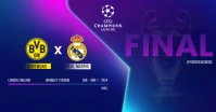 Gradient Final Champions League Facebook Ad template