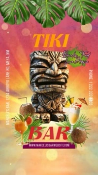 Gradient Floral Tiki Bar  Instagram Story template