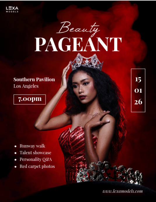 Pageant Flyers Examples Gradient Flyer Pageant Gala Event Modern Red Template | PosterMyWall