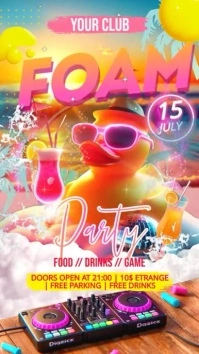 Gradient Foam Party Digital Display (9:16) template
