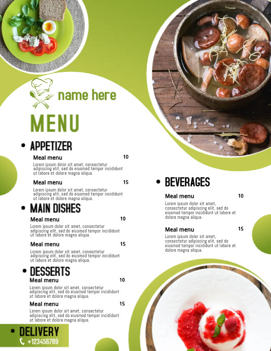 Gradient food menu restaurant Template | PosterMyWall