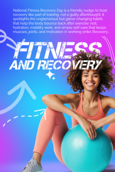 Gradient Fun Fitness and Recovery Day Poster Templat | PosterMyWall