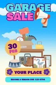 Gradient Garage Sale  Poster template
