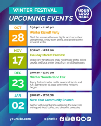 Gradient Geometric Modern Winter Festival Event Schedule Poster Instagram Portrait template