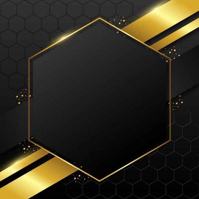 Hexagonal Instagram Gradient golden luxury hexagonal frame Template | PosterMyWall