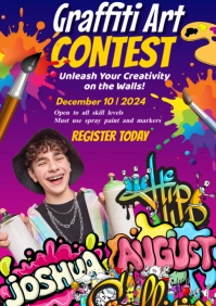 Gradient Graffiti Art Contest A2 template