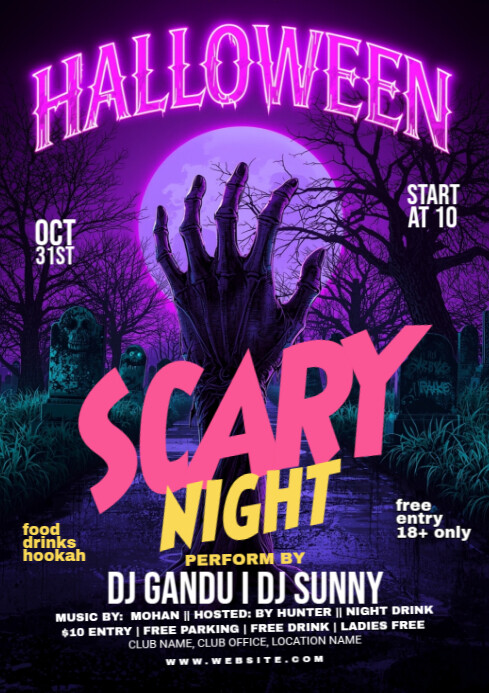 Gradient Halloween Party A1 template