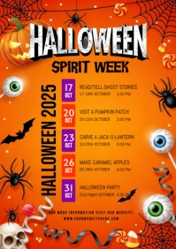 Gradient Halloween Upcoming Events A4 template