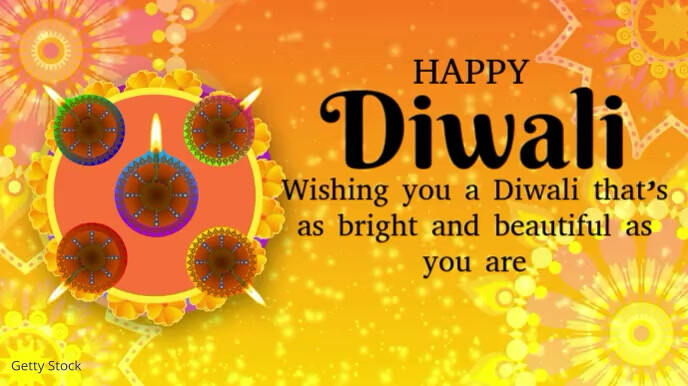 Gradient Happy Diwali Digital Display (16:9) template