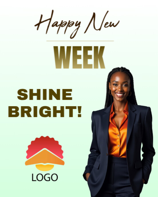 Gradient Happy New Week Corporate Business Social Media Post Quote Flyer Google Instagram Portrait template