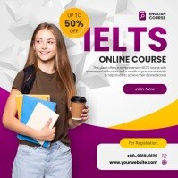 White IELTS Online Course Promotion Instagram Post Template