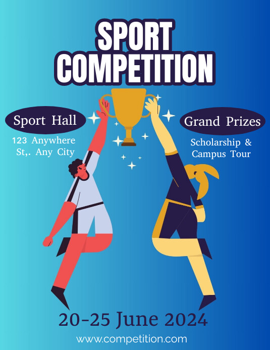 Friendly Competition Rounding Flyer Gradient illustrative sport competition Flyer Template | PosterMyWall