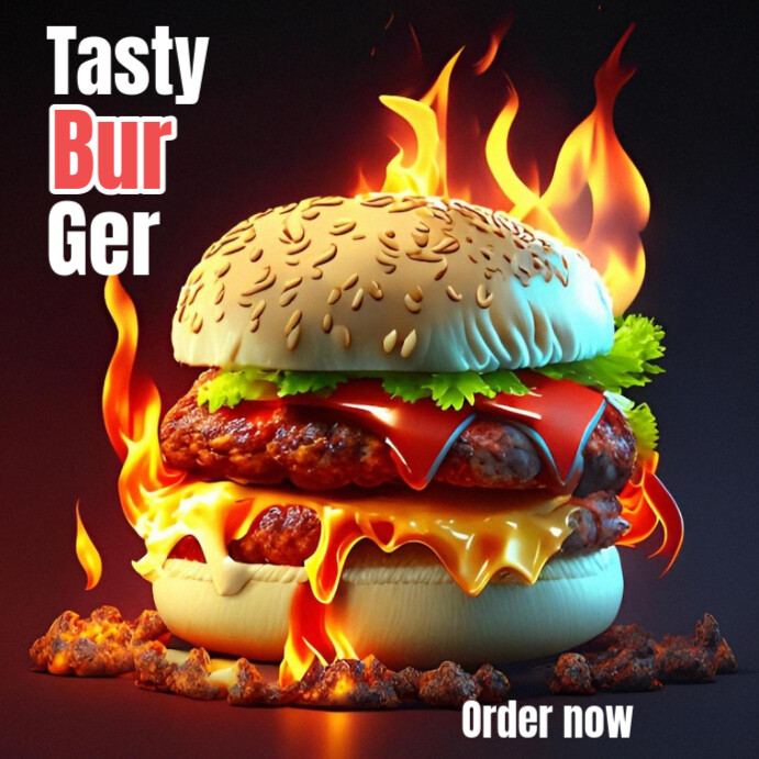 Gradient Juice Burger Flyer  Instagram Post template