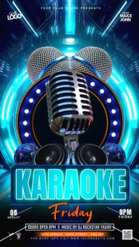 Gradient Karaoke Friday Night Party Instagram Story template