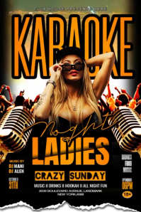 Gradient Karaoke Ladies Night Poster Affiche template
