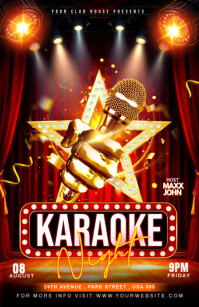 Gradient Karaoke Night Party Flyer Tabloid template