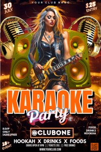 Gradient Karaoke Night Party Poster template