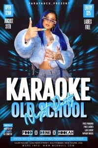 Gradient Karaoke Old School Night Party Poster template