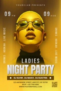 Gradient Ladies Night Party Poster Plakat template