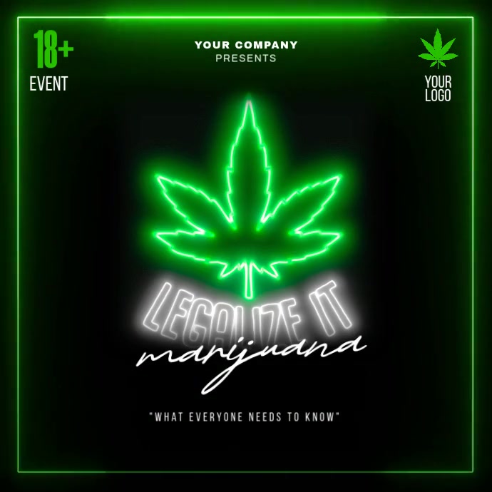 Gradient Marijuana Legalized Square (1:1) template