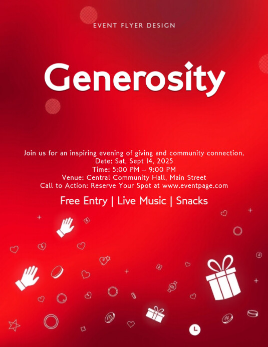 Gradient Minimalist Charity Drive Gradient Design | Modern Event Flyer Template