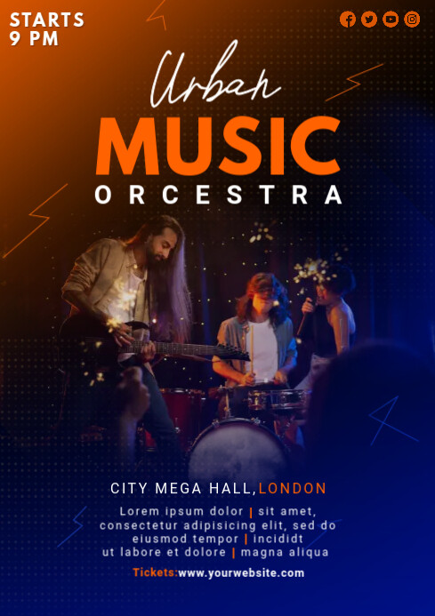 Gradient music concert invitation template | PosterMyWall