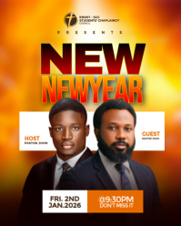 Orange New Year Event Instagram Portrait Template