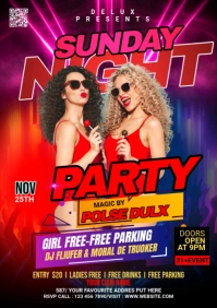 Gradient Night Club Flyer A1 template