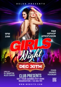 Gradient Night Club Flyer A2 template
