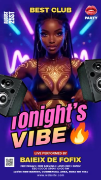 Gradient Night Club Party Digital Display (9:16) template