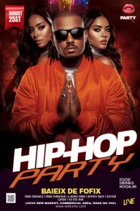 Gradient Night Club Party Pinterest Graphic template